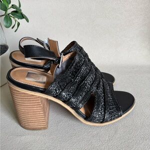 Dolce Vita Black and Tan Heeled Sandals